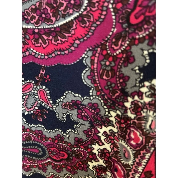 Talbots Pink Purple Paisley Tulip 3/4 Sleeve Blouse Top Petite Medium MP - Picture 9 of 11